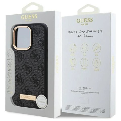 Etui na telefon Guess GUHMP16LU4GPRK iPhone 16 Pro MagSafe czarne