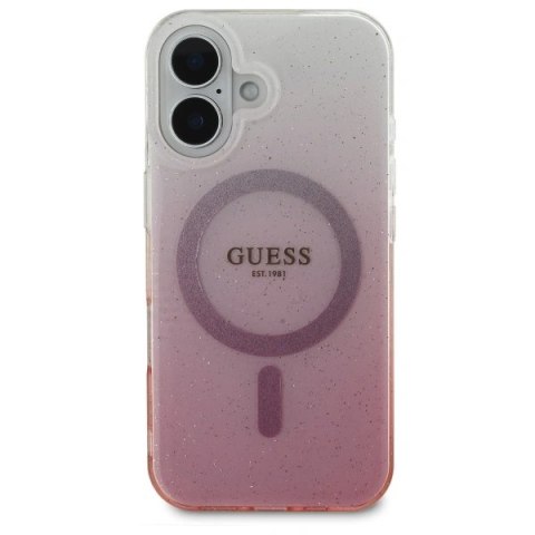 Etui Guess GUHMP16MHGRCELP Apple iPhone 16 Plus hardcase IML Glitter Gradient MagSafe różowy/pink