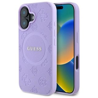 Etui Guess GUHMP16MPSAPSMEU Apple iPhone 16 Plus hardcase Saffiano Peony Classic Logo MagSafe fioletowy/purple