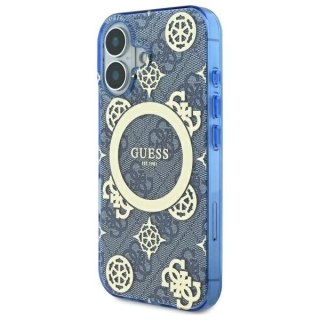 Etui na telefon Guess GUHMP16SH4PYEEB iPhone 16 MagSafe niebieskie