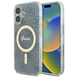 Etui na telefon Guess GUHMP16SH4STB iPhone 16 MagSafe niebieskie