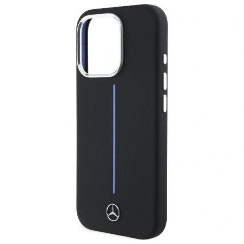 Etui Mercedes MEHMP16L23SUMBK Apple iPhone 16 Pro hardcase Silicone Blue Stripe MagSafe czarny/black