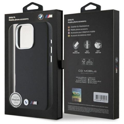 Etui BMW BMHMP16X23PMWK Apple iPhone 16 Pro Max hardcase M Smooth Full Wrapped Metal MagSafe czarny/black