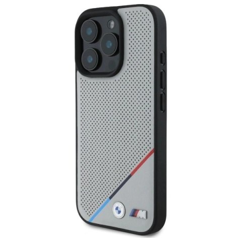 Etui BMW BMHMP16X23PUPDG Apple iPhone 16 Pro Max hardcase M Perforated Tricolor Line MagSafe szary/grey