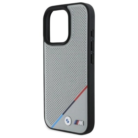 Etui BMW BMHMP16X23PUPDG Apple iPhone 16 Pro Max hardcase M Perforated Tricolor Line MagSafe szary/grey