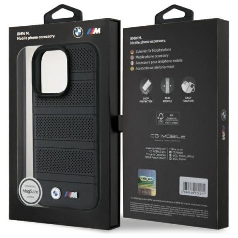 Etui BMW BMHMP16X23PUSPK Apple iPhone 16 Pro Max hardcase M Perforated And Stitched Line MagSafe czarny/black