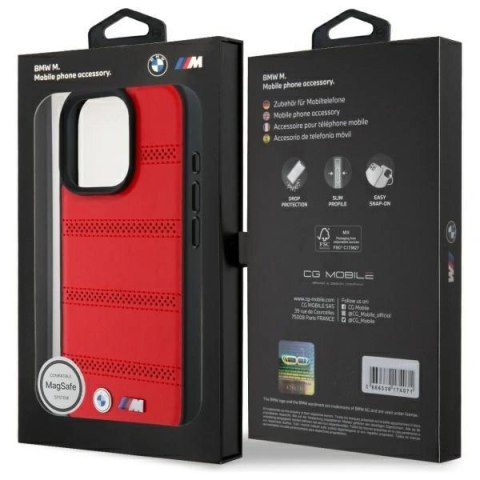 Etui BMW BMHMP16X23PUSPR Apple iPhone 16 Pro Max hardcase M Perforated And Stitched Line MagSafe czerwony/red