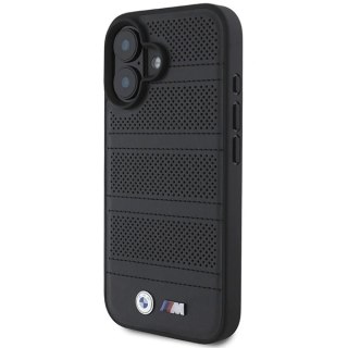 Etui BMW BMHMP16S23PUSPK Apple iPhone 16 hardcase M Perforated And Stitched Line MagSafe czarny/black