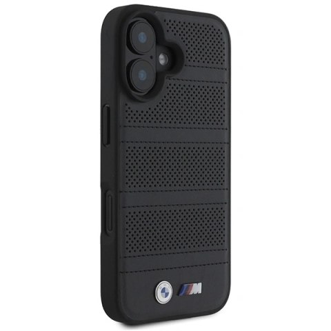 Etui BMW BMHMP16S23PUSPK Apple iPhone 16 hardcase M Perforated And Stitched Line MagSafe czarny/black