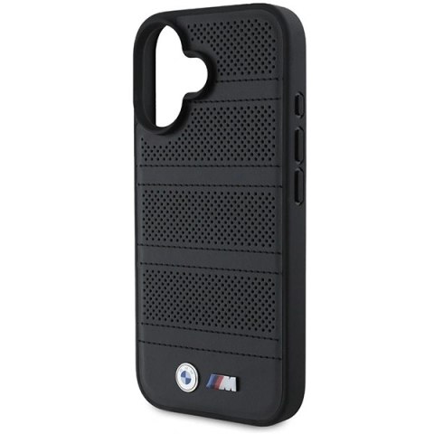 Etui BMW BMHMP16S23PUSPK Apple iPhone 16 hardcase M Perforated And Stitched Line MagSafe czarny/black