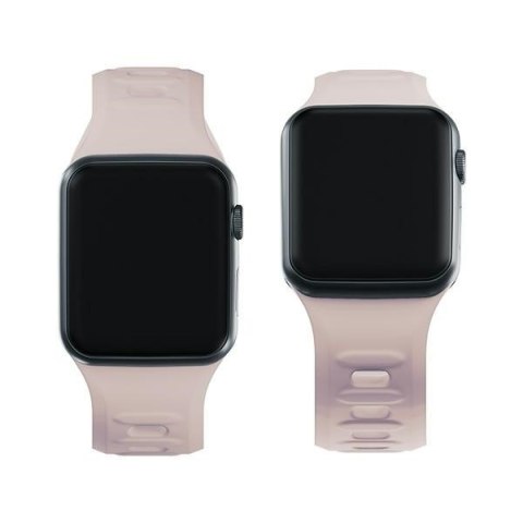 Pasek 3MK Silicone Watch Strap Apple Watch 4/5/6/7/8/9/SE/Ultra 42/44/45/49mm różowobeżowy/latte