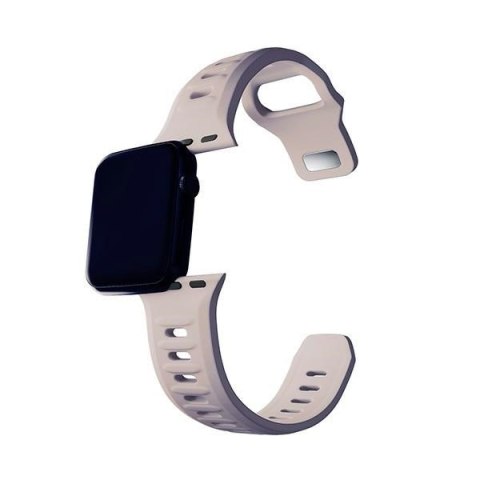 Pasek 3MK Silicone Watch Strap Apple Watch 4/5/6/7/8/9/SE/Ultra 42/44/45/49mm różowobeżowy/latte