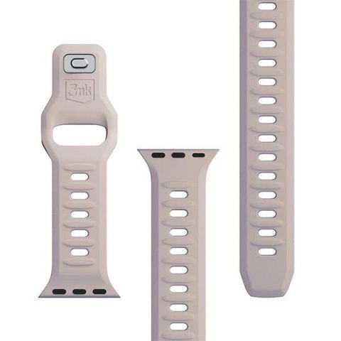 Pasek 3MK Silicone Watch Strap Apple Watch 4/5/6/7/8/9/SE/Ultra 42/44/45/49mm różowobeżowy/latte