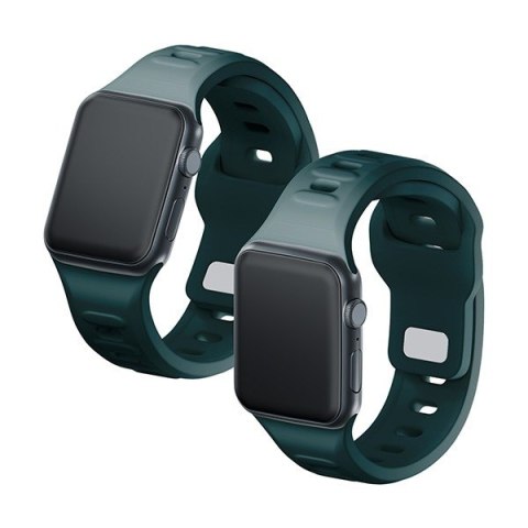 Pasek 3MK Silicone Watch Strap Apple Watch 4/5/6/7/8/9/SE/Ultra 42/44/45/49mm zielony/evergreen