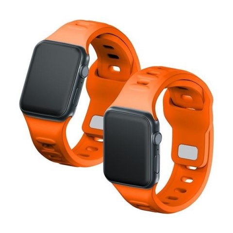 Pasek 3MK Silicone Watch Strap Apple Watch 4/5/6/7/SE/8/9/10 40/41/42mm pomarańczowy/orange