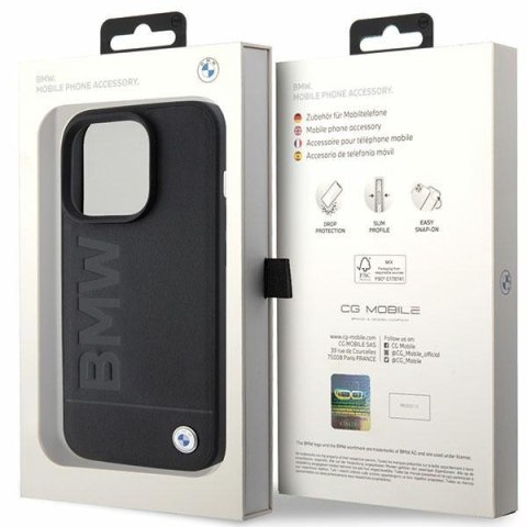 Etui BMW BMHCP15LSLLBK Apple iPhone 15 Pro Leather Hot Stamp czarny/black