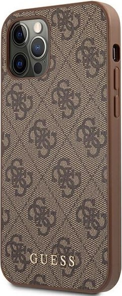 Etui Guess GUHCP12MG4GFBR Apple iPhone 12/12 Pro brązowy/brown hard case 4G Metal Gold Logo