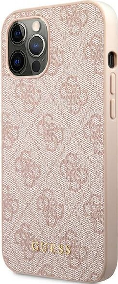 Etui Guess GUHCP12MG4GFPI Apple iPhone 12/12 Pro różowy/pink hard case 4G Metal Gold Logo