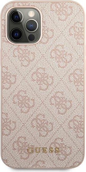 Etui Guess GUHCP12MG4GFPI Apple iPhone 12/12 Pro różowy/pink hard case 4G Metal Gold Logo