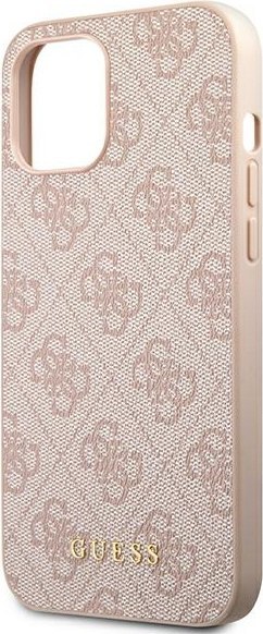 Etui Guess GUHCP12MG4GFPI Apple iPhone 12/12 Pro różowy/pink hard case 4G Metal Gold Logo