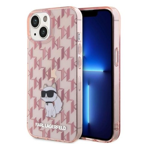 Etui Karl Lagerfeld KLHCP15SHNCMKLP Apple iPhone 15 hardcase Monogram Choupette różowy/pink