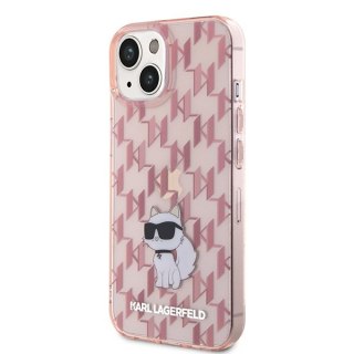 Etui Karl Lagerfeld KLHCP15SHNCMKLP Apple iPhone 15 hardcase Monogram Choupette różowy/pink