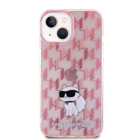 Etui Karl Lagerfeld KLHCP15SHNCMKLP Apple iPhone 15 hardcase Monogram Choupette różowy/pink