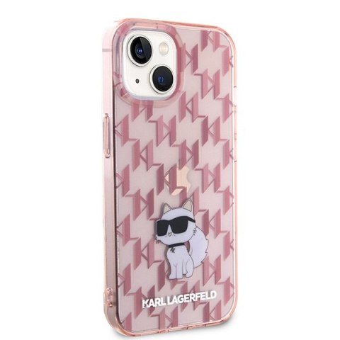 Etui Karl Lagerfeld KLHCP15SHNCMKLP Apple iPhone 15 hardcase Monogram Choupette różowy/pink