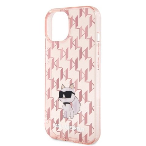 Etui Karl Lagerfeld KLHCP15SHNCMKLP Apple iPhone 15 hardcase Monogram Choupette różowy/pink