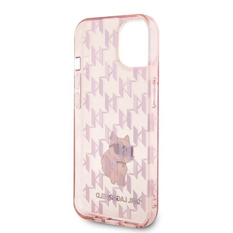 Etui Karl Lagerfeld KLHCP15SHNCMKLP Apple iPhone 15 hardcase Monogram Choupette różowy/pink