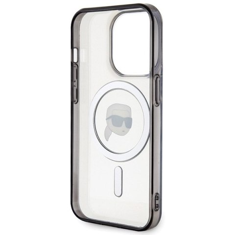 Etui Karl Lagerfeld KLHMP15LHKHNOTK Apple iPhone 15 Pro hardcase IML Karl`s Head MagSafe transparent