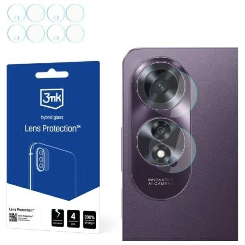 Szkło hybrydowe na obiektyw aparatu 3MK Lens Protect OPPO A60 [4 PACK]