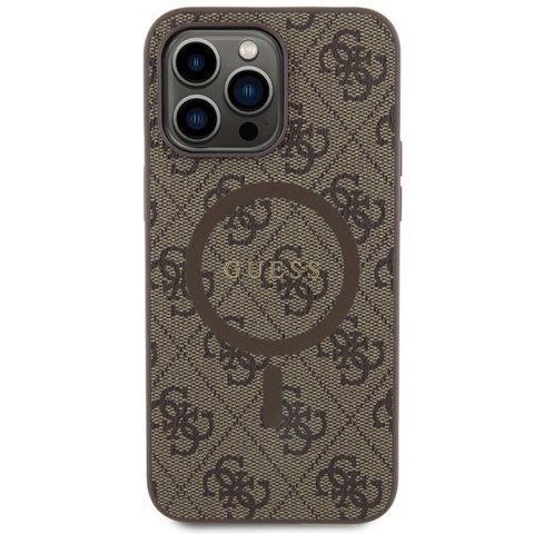 Etui Guess GUHMP13LG4GFRW Apple iPhone 13 / 13 Pro hardcase 4G Collection Leather Metal Logo MagSafe brązowy/brown