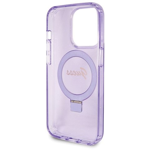 Etui Guess GUHMP13LHRSGSU Apple iPhone 13 / 13 Pro hardcase Ring Stand Script Glitter MagSafe fioletowy/purple