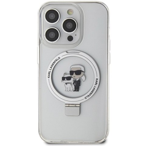 Etui Karl Lagerfeld KLHMP13LHMRSKCH Apple iPhone 13 / 13 Pro hardcase Ring Stand Karl&Choupettte MagSafe biały/white