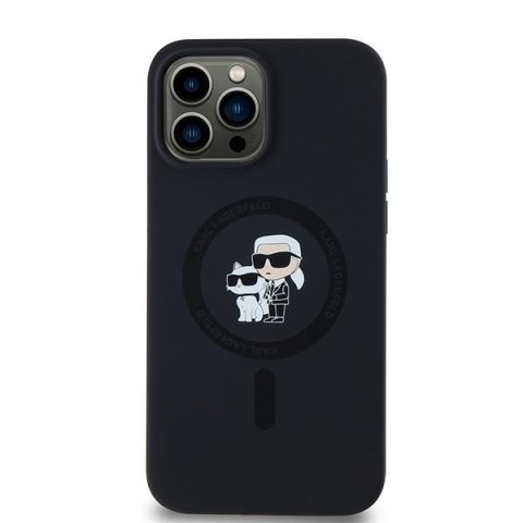 Etui Karl Lagerfeld KLHMP13LSCMKCRHK Apple iPhone 13 / 13 Pro hardcase Silicone Karl & Choupette MagSafe czarny/black