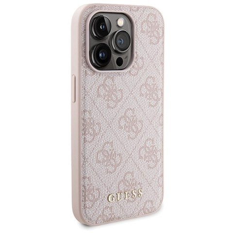 Zestaw Guess GUBPM5P14L4GEMGP Apple iPhone 14 Pro hardcase + Powerbank 5000mAh MagSafe 4G Metal Logo różowy/pink