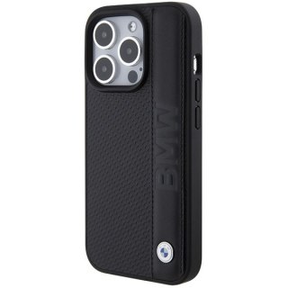 Etui BMW BMHCP15L22RDPK Apple iPhone 15 Pro hardcase Leather Textured & Stripe czarny/black