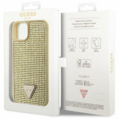 Etui Guess GUHCP14MHDGTPD Apple iPhone 14 Plus / 15 Plus złoty/gold hardcase Rhinestone Triangle