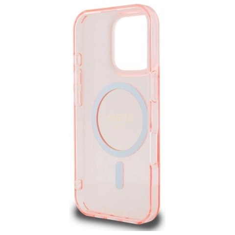 Etui Guess GUHMP16XHFGEREP Apple iPhone 16 Pro Max hardcase IML Glitter Circle MagSafe różowy/pink