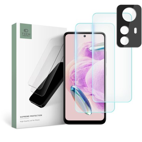 Szkło hartowane + na obiektywy aparatu Tech-Protect Supreme Set Xiaomi Redmi Note 12s Clear [2+1 PACK]