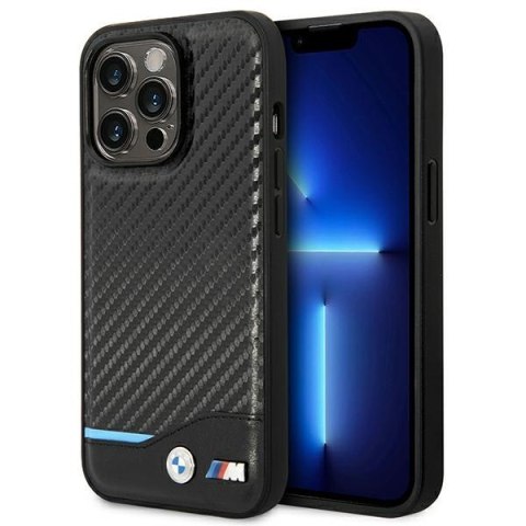 Etui BMW BMHCP14L22NBCK Apple iPhone 14 Pro czarny/black Leather Carbon