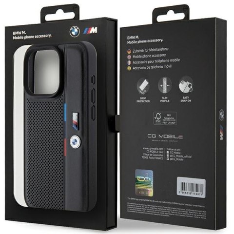 Etui BMW BMHCP15X23PUPVK Apple iPhone 15 Pro Max hardcase Perforated Tricolor Line czarny/black