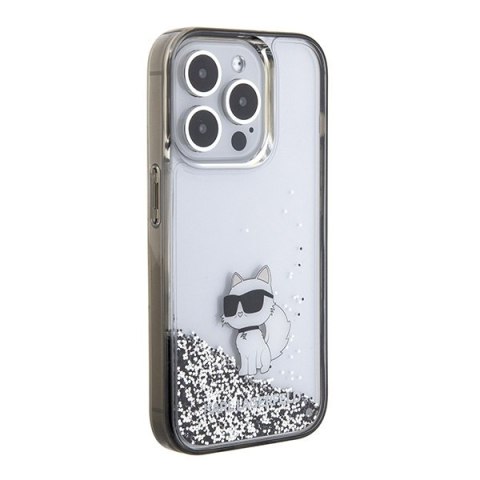 Etui Karl Lagerfeld KLHCP15LLKCNSK Apple iPhone 15 Pro hardcase Liquid Glitter Choupette transparent