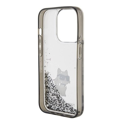 Etui Karl Lagerfeld KLHCP15LLKCNSK Apple iPhone 15 Pro hardcase Liquid Glitter Choupette transparent