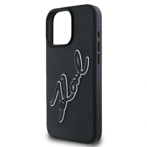 Etui Karl Lagerfeld KLHCP16L3DRKSDLK Apple iPhone 16 Pro hardcase 3D Rubber Bicolor Signature czarny/black