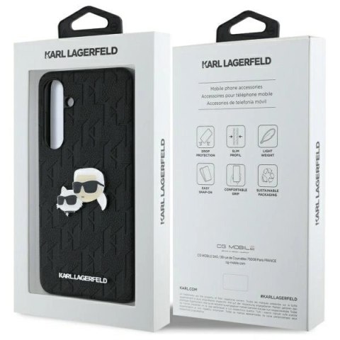 Etui Karl Lagerfeld KLHCS24FEPGKLKCPK Samsung Galaxy S24 FE hardcase Monogram Karl&Chaoupette Head Pin czarny/black