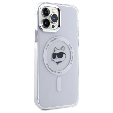 Etui Karl Lagerfeld KLHMP12MHLSCHH Apple iPhone 12 / 12 Pro hardcase IML Metal Choupette Head MagSafe biały/white