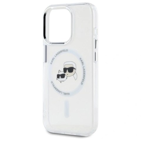 Etui Karl Lagerfeld KLHMP15LHLSKCH Apple iPhone 15 Pro hardcase IML Metal Karl&Choupette Head MagSafe biały/white