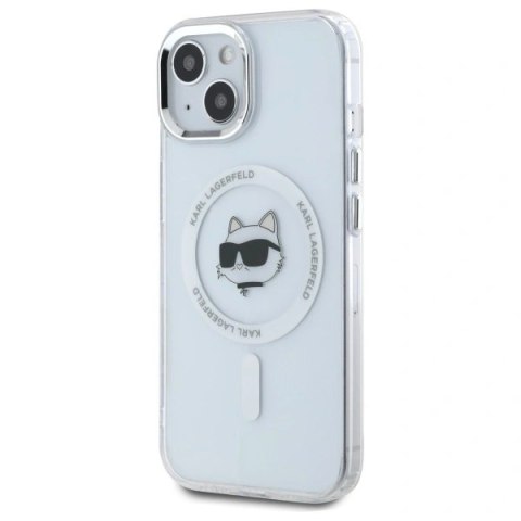 Etui Karl Lagerfeld KLHMP15MHLSCHH Apple iPhone 15 Plus hardcase IML Metal Choupette Head MagSafe biały/white